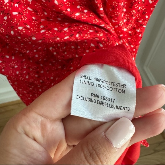 Princess Polly Baily Floral Red Mini Dress Size 2 - Picture 8 of 8